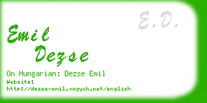 emil dezse business card